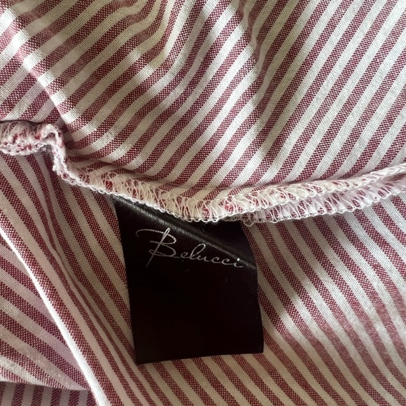 BELUCCI dress mini red white striped XS ruffles - Picture 10 of 12